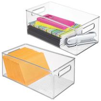 Organizador de armazenamento: compartimento de contêineres MDesign Deep Plastic, pacote com 2