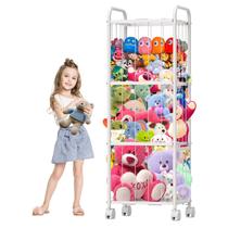 Organizador de armazenamento de animais de pelúcia Oneyus Metal Tube White