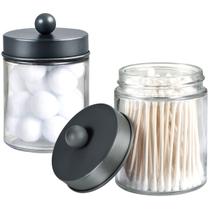 Organizador de armazenamento de banheiro Amolliar Apothecary Jars Grey (pacote com 2) Organizador de armazenamento de banheiro Amolliar Apothecary Jars Grey (pacote com 2)