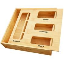 Organizador de armazenamento de bolsas SpaceAid para gaveta de cozinha em bambu
