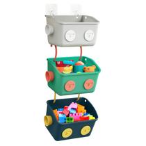 Organizador de armazenamento de brinquedos de banho Karceyworth Cute Robot, pacote com 3