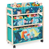 Organizador de armazenamento de brinquedos Jomifin Kids com rodas e grande capacidade