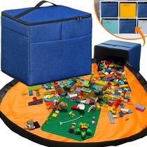 Organizador de armazenamento de brinquedos STARSIKO XL com tapete de jogo 13x13x15 polegadas