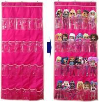 Organizador de armazenamento de brinquedos suspenso LINPOPUP 24 bolsos Deeppink