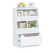 Organizador de armazenamento de brinquedos UTEX Kids Bookshelf com gaveta branca Organizador de armazenamento de brinquedos UTEX Kids Bookshelf com gaveta branca