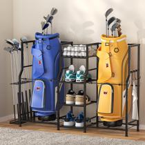 Organizador de armazenamento de golfe samstar com suporte para 2 bolsas 125 x 30 x 82 cm