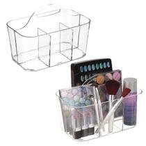 Organizador de armazenamento de maquiagem Caddy Tote mDesign Lumiere, pacote com 2 Organizador de armazenamento de maquiagem Caddy Tote mDesign Lumiere, pacote com 2