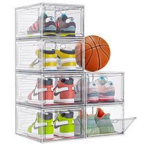Organizador de armazenamento de sapatos, 7 códigos, Thicken & Sturdy, pacote com 6 unidades, branco Organizador de armazenamento de sapatos, 7 códigos, Thicken & Sturdy, pacote com 6 unidades, branco
