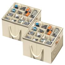 Organizador de armazenamento de sapatos Aokeyee para armário, pacote com 2 unidades, bege Organizador de armazenamento de sapatos Aokeyee para armário, pacote com 2 unidades, bege
