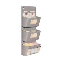 Organizador De Armazenamento De Tecido Cinza Montado Na Parede Bolsa Suspensa Com Vários Organizador De Armazenamento De Tecido Cinza Montado Na Parede Bolsa Suspensa Com Vários