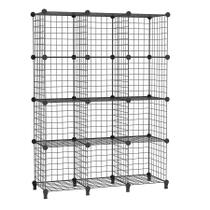 Organizador de armazenamento em cubos AWTATOS Wire 12 Cube Metal Black