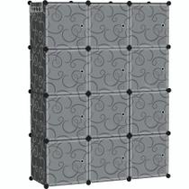 Organizador de armazenamento em cubos C&AHOME 12-Cube com portas 36,6x12,4x48,4 pol