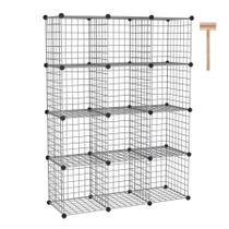 Organizador de Armazenamento em Grade de Arame C&AHOME com 12 Cubos 93 x 32 x 123 cm Organizador de Armazenamento em Grade de Arame C&AHOME com 12 Cubos 93 x 32 x 123 cm