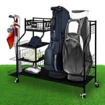 Organizador de armazenamento para golfe Yes4All com rodas, preto