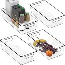 Organizador de armazenamento Simple Houseware Pantry Clear Bin, 4 unidades Organizador de armazenamento Simple Houseware Pantry Clear Bin, 4 unidades