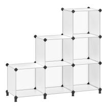 Organizador de armazenamento SONGMICS 6 Cube Modular Estante de Livros Branco Organizador de armazenamento SONGMICS 6 Cube Modular Estante de Livros Branco