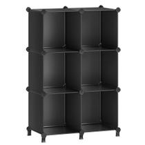 Organizador de armazenamento SONGMICS 6 Cube Modular Estante de Livros Preto Organizador de armazenamento SONGMICS 6 Cube Modular Estante de Livros Preto