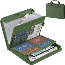 Organizador de arquivos de acordeão ENGPOW à prova de fogo, 13 bolsos, verde Organizador de arquivos de acordeão ENGPOW à prova de fogo, 13 bolsos, verde
