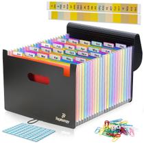 Organizador de arquivos de acordeão Heptazopy 26 bolsos, tamanho A4 Organizador de arquivos de acordeão Heptazopy 26 bolsos, tamanho A4
