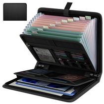 Organizador de arquivos de acordeão Huolewa Fireproof 13 bolsos preto Organizador de arquivos de acordeão Huolewa Fireproof 13 bolsos preto
