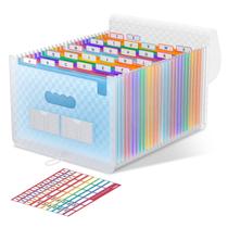 Organizador de arquivos de acordeão ThinkTex 26 Pockets Monthly Blue