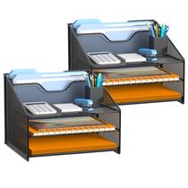 Organizador de arquivos de mesa Samstar com 3 bandejas de papel e 2 prateleiras