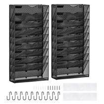 Organizador de arquivos de parede VEVOR, 10 camadas, vertical, pacote com 2 unidades de metal Organizador de arquivos de parede VEVOR, 10 camadas, vertical, pacote com 2 unidades de metal