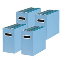 Organizador de arquivos Oterri 31x13x25cm tamanho carta, pacote com 4, azul