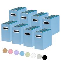 Organizador de arquivos Oterri Caixa de papelão dobrável 31x13x25 cm Azul x8