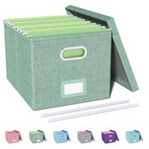 Organizador de arquivos Oterri Portable Letter File Storage Box verde