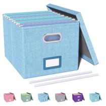 Organizador de arquivos Oterri Sky Blue com tampa de armazenamento portátil