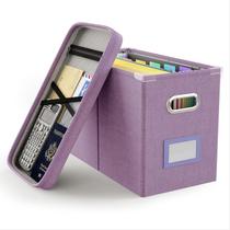 Organizador de arquivos Oterri Taro Roxo 27x21x34 cm com tampa
