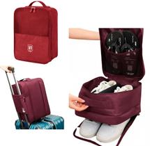 Organizador De Bagagem Para Tênis Sapato Chinelo Ate 4 pares COR:VINHO Organizador De Bagagem Para Tênis Sapato Chinelo Ate 4 pares COR:VINHO