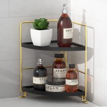 Organizador de balcão de banheiro FsyueYun de 2 camadas, dourado/preto Organizador de balcão de banheiro FsyueYun de 2 camadas, dourado/preto