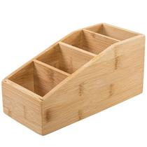 Organizador de bambu multiuso com divisórias 22x10,5x10 Organizador de bambu multiuso com divisórias 22x10,5x10