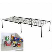 Organizador de Bancada 67cm Retangular Extensivel Cozinha Preto Fosco - 1136PT Future