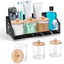 Organizador de bancada de banheiro TuCao Marble com suporte para escova de dentes Organizador de bancada de banheiro TuCao Marble com suporte para escova de dentes