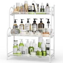 Organizador de bancada EKNITEY de 3 camadas para armazenamento de banheiro branco Organizador de bancada EKNITEY de 3 camadas para armazenamento de banheiro branco