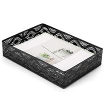 Organizador de bandeja de mesa AZFUNN em malha metálica A4 preto Organizador de bandeja de mesa AZFUNN em malha metálica A4 preto