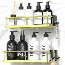 Organizador de banheiro adesivo Shower Caddy YASONIC, pacote com 2 unidades douradas Organizador de banheiro adesivo Shower Caddy YASONIC, pacote com 2 unidades douradas