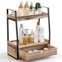 Organizador de banheiro Boulphia, bancada de 2 camadas com gavetas Organizador de banheiro Boulphia, bancada de 2 camadas com gavetas
