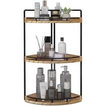 Organizador de banheiro Dorhors 3-Tier Corner Rustic Brown