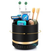 Organizador de banheiro GFWARE Rotating Toothbrush Holder Black