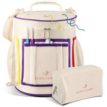 Organizador de bolsas de crochê Hearth & Harbor Durable Canvas Yarn