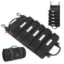 Organizador de bolsas de ferramentas Ramble Gear Roll Up com mosquetões e lona