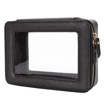 Organizador de bolsas de maquiagem Aveniee Clear Travel Toiletry Black