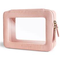 Organizador de bolsas de maquiagem Aveniee Clear Travel Toiletry Pink