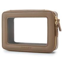 Organizador de bolsas de maquiagem Aveniee Clear Travel Toiletry Taupe