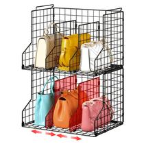 Organizador de bolsas Sonyabecca Closet, pacote com 2 unidades em metal preto Organizador de bolsas Sonyabecca Closet, pacote com 2 unidades em metal preto