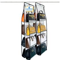 Organizador de bolsas Zebricolo, pacote com 2 unidades para o armário, economiza espaço, branco/preto Organizador de bolsas Zebricolo, pacote com 2 unidades para o armário, economiza espaço, branco/preto